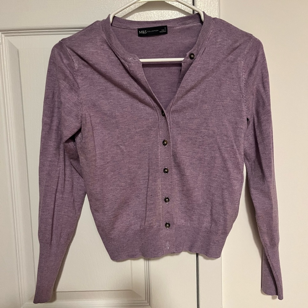 Marks and Spencer - Purple Cardigan (Women - Small Size)